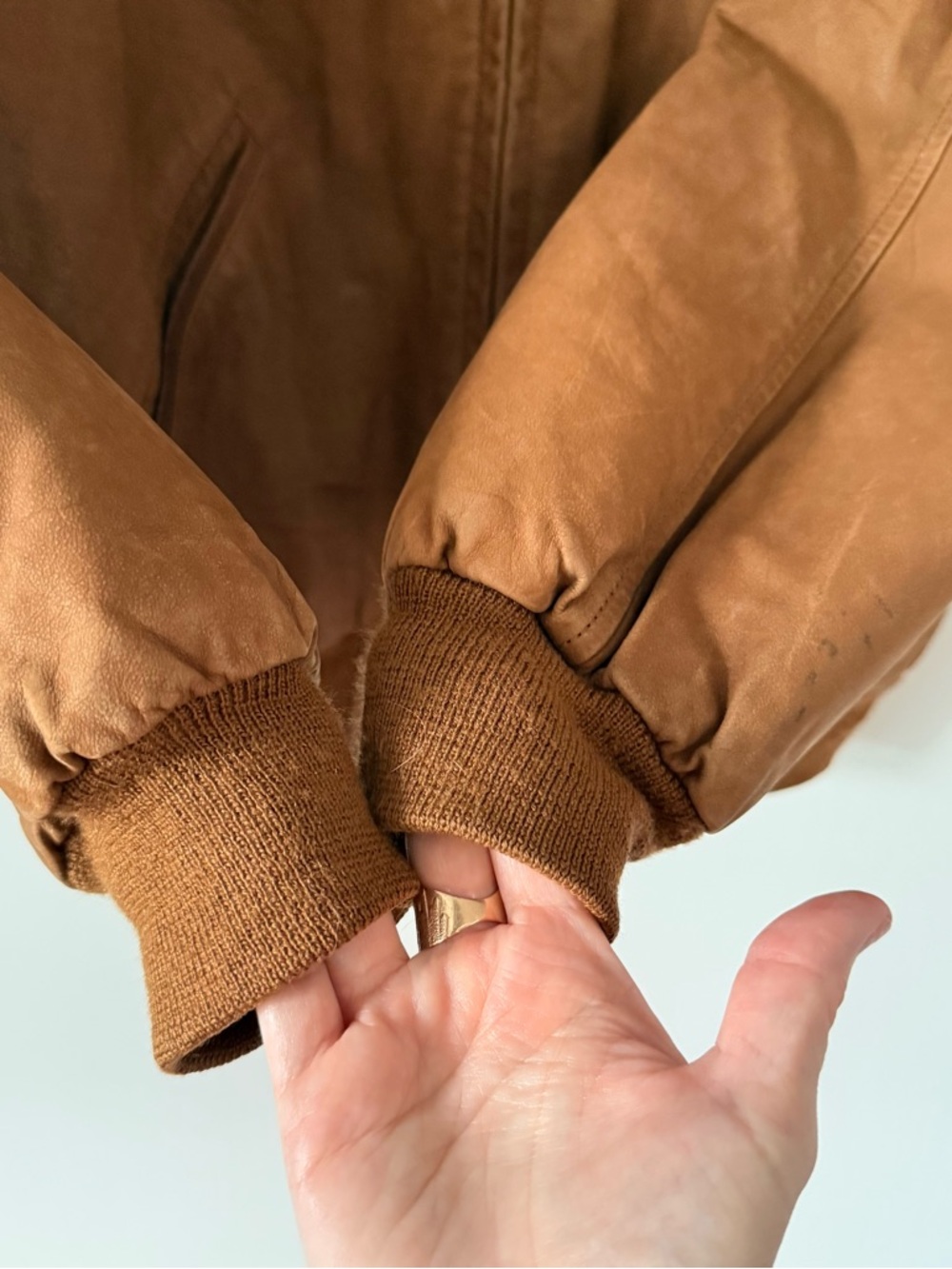 Vintage L.L. Bean leather bomber jacket size m - Picture 5 of 5